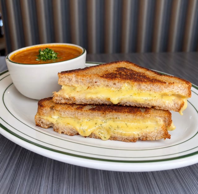 Sourdough Grilled Cheese & Tomato Soup Special.
