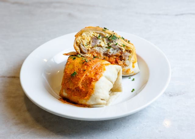 Greek Breakfast Burrito.