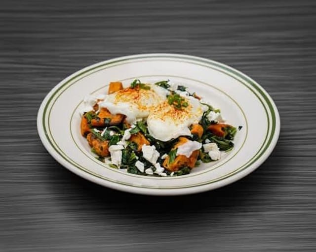 Sweet Potato Hash & Eggs.