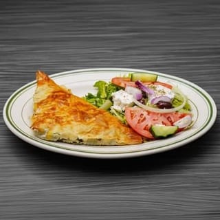 Greek Spinach Pie Served with Greek Salad