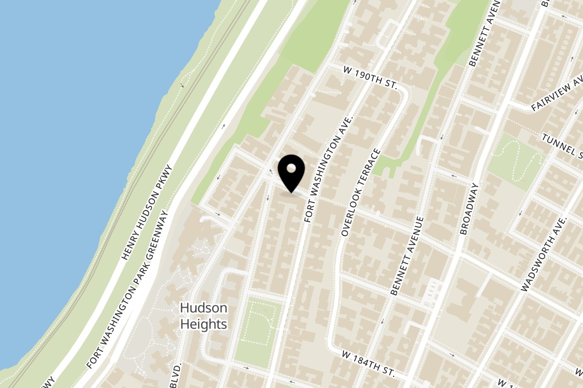 Map showing the location of High Hill Diner on 808 W 187th St in New York